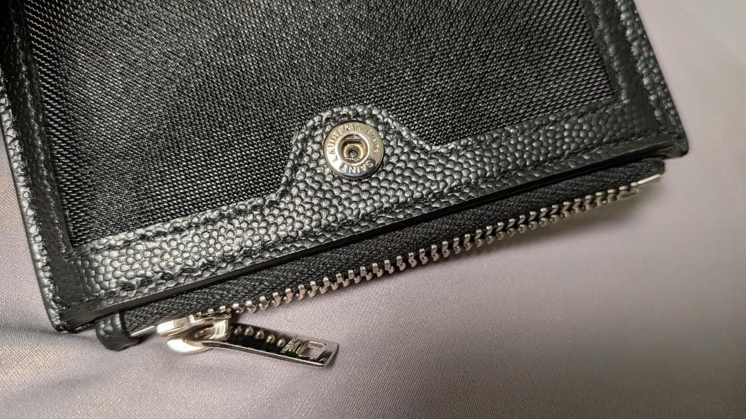 SAINT LAURENT PARISサンローラン 2つ折り財布ブラック YSL