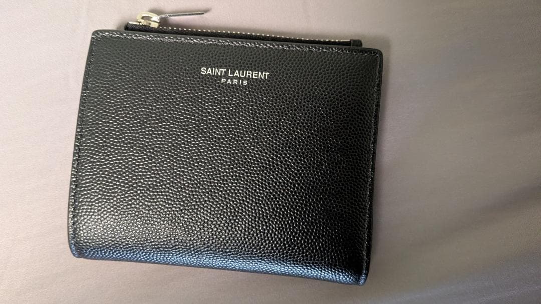 SAINT LAURENT PARISサンローラン 2つ折り財布ブラック YSL