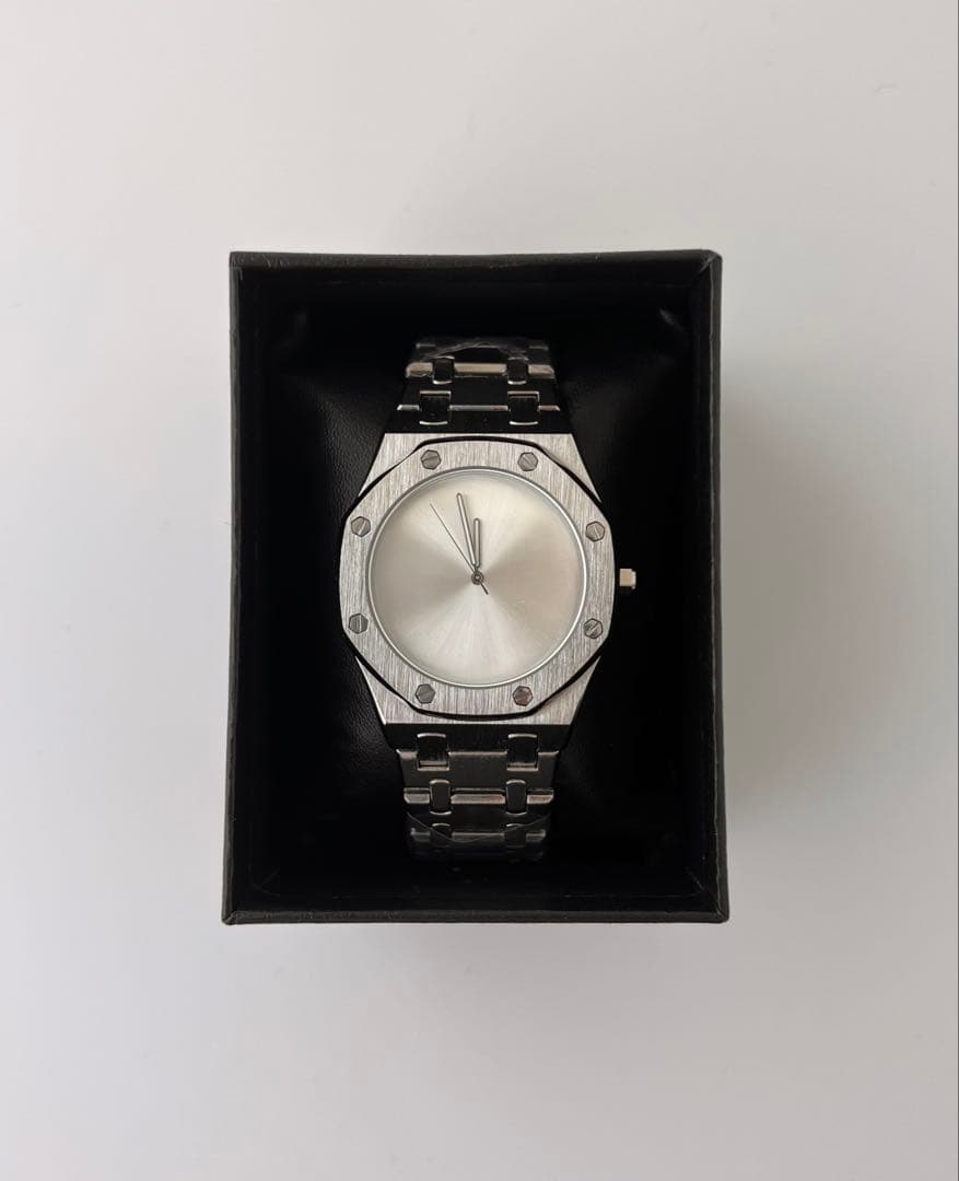 【即日発送‼️】高級感◎ロイヤルオークlikeメンズ腕時計 シルバー シンプル