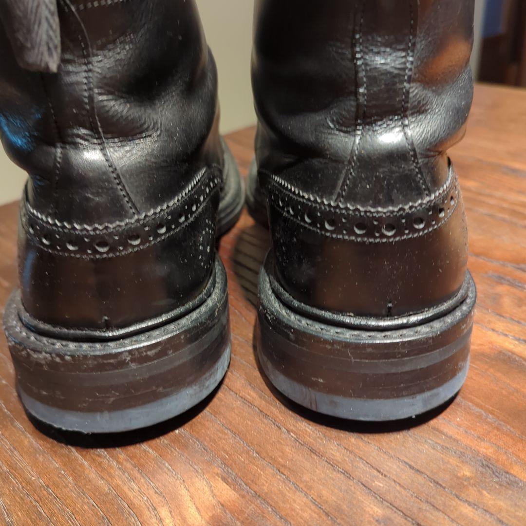 Tricker'sカントリーブラックレザー ブローグ 8 1/2