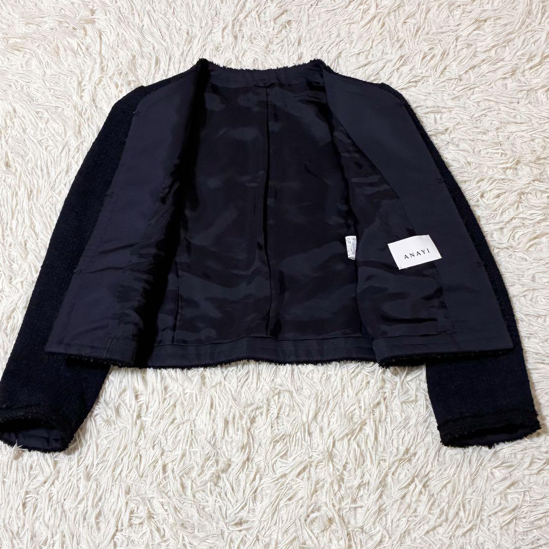 【美品】✨アナイ　モノトーンツイードジャケット　38