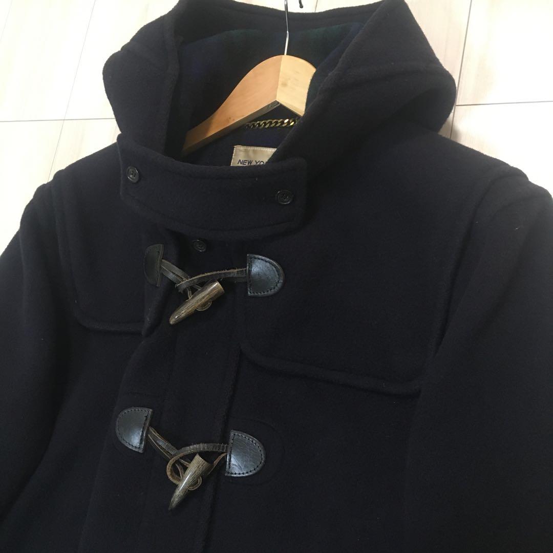 希少　ロング丈L L NEWYORKERフード付き ダッフルコートューヨーカー