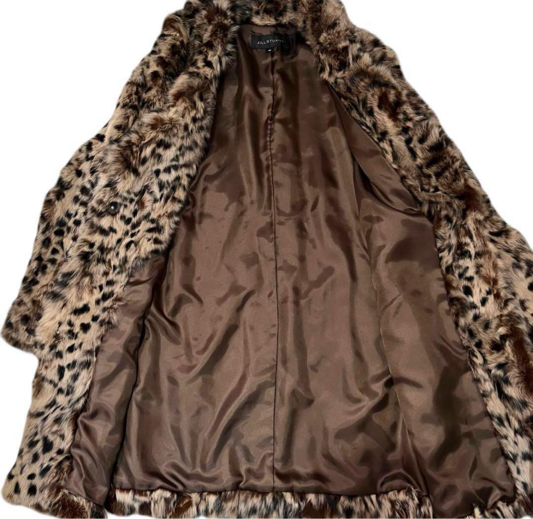 JILL STUART ラビットファーコート Mサイズ レオパード ヒョウ柄