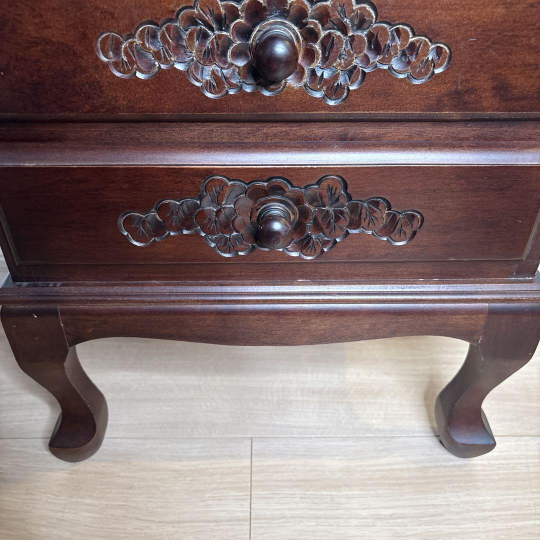 猫足キャビネット　チェストアジアン家具　小物入れ　電話台　アンティーク