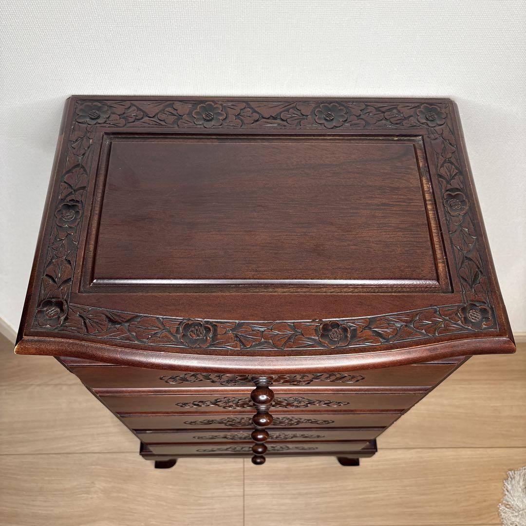 猫足キャビネット　チェストアジアン家具　小物入れ　電話台　アンティーク