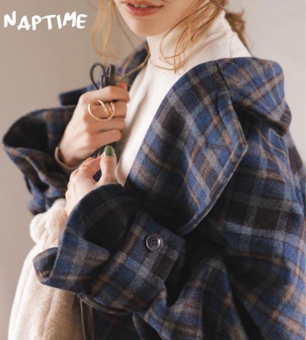 ココ様Naptime チェスターコート　Nissy チェックネイビー
