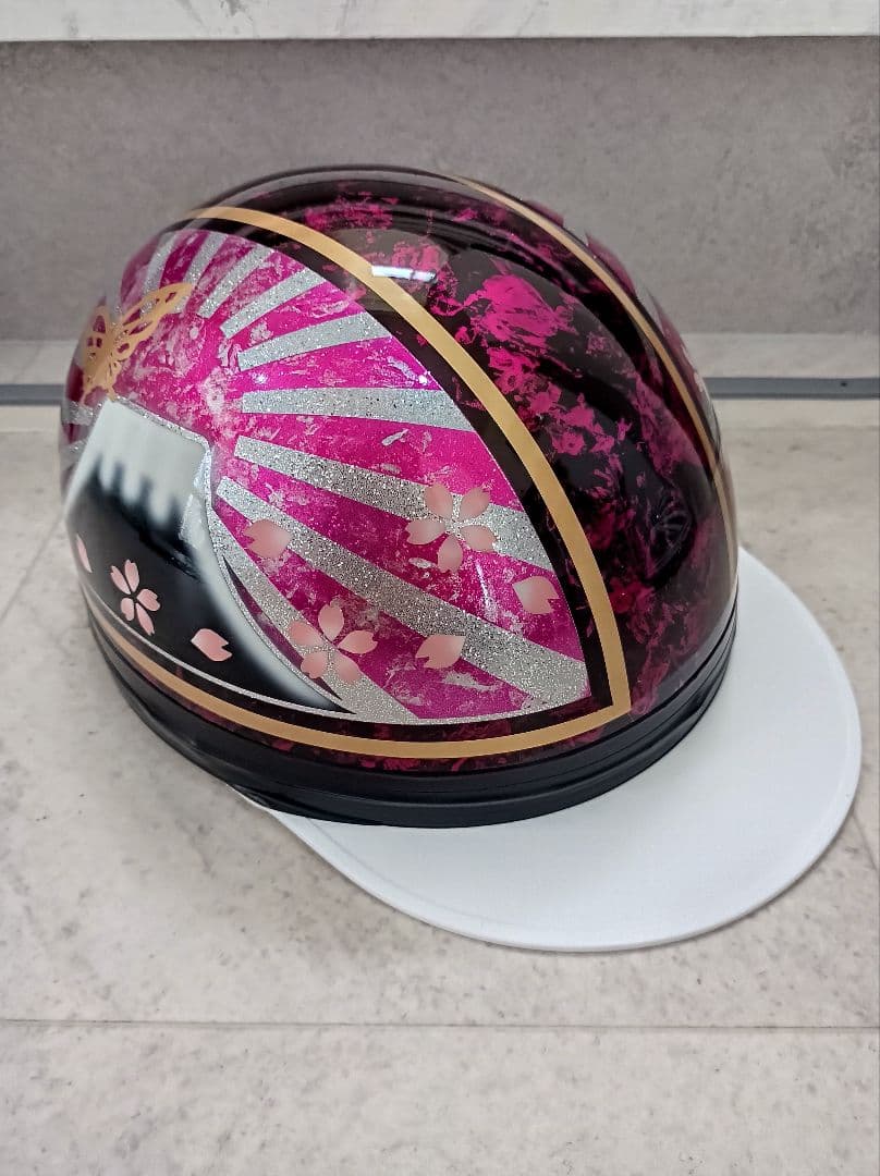 カスタムコルク半　Candyピンクラップ✘蝶塗装　シルバーラメ