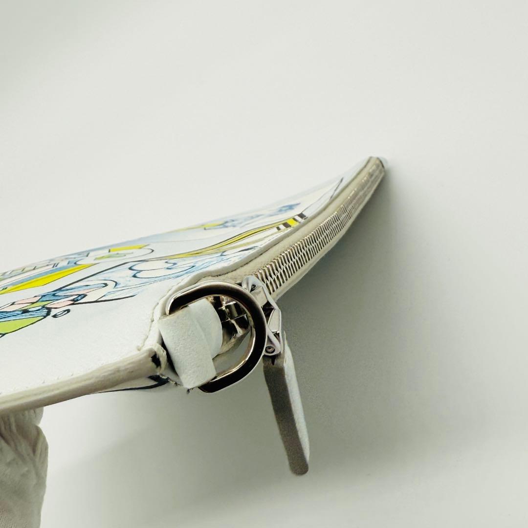 【レア】プラダ マルチカラー レザー 三角プレート クラッチバッグ