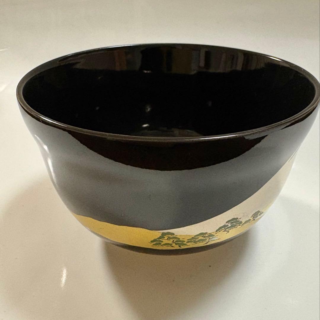 宮地英香作 英香 富士山 金富士 富士 抹茶碗 抹茶茶碗 茶道具 茶碗 黒
