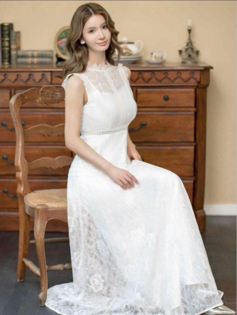 ERUKEI ホワイト マキシドレス