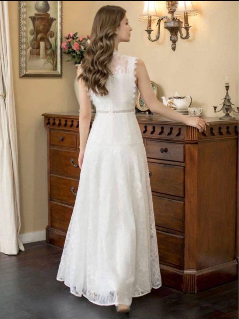 ERUKEI ホワイト マキシドレス