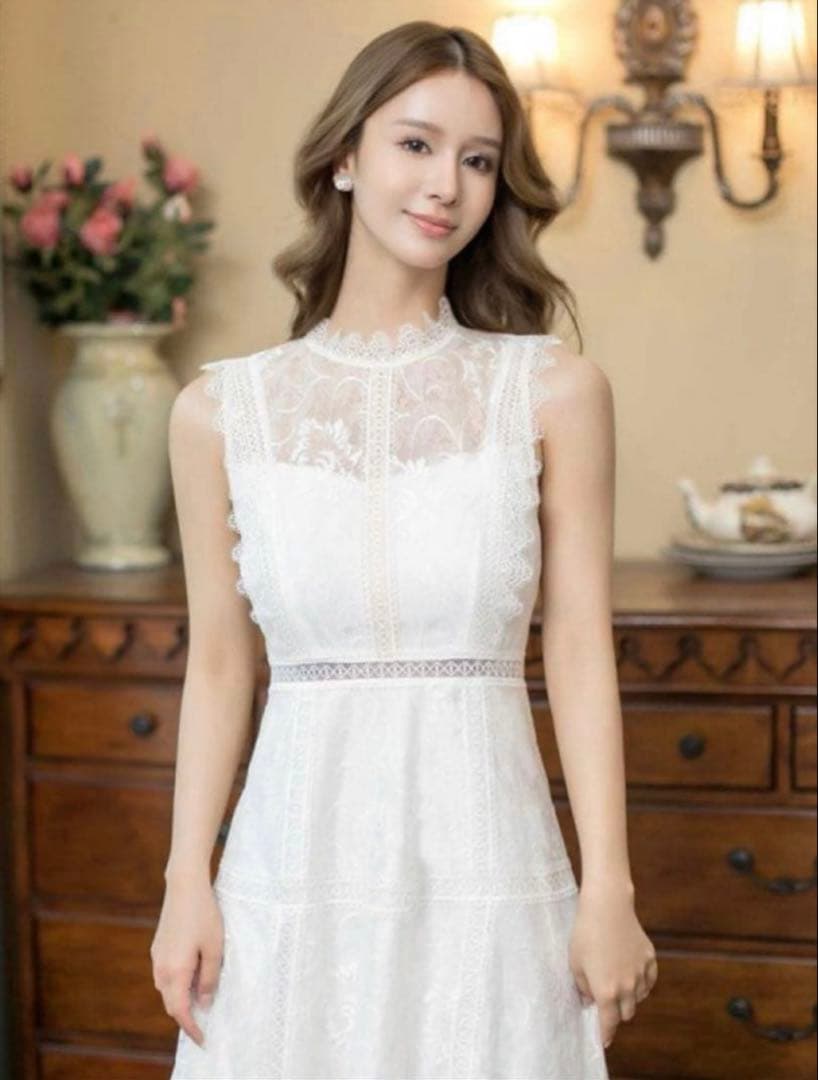 ERUKEI ホワイト マキシドレス