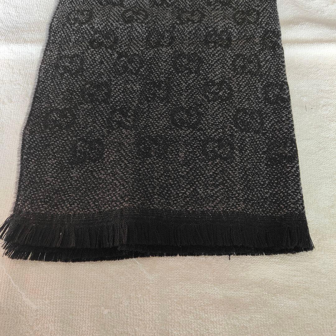 美品✨GUCCI グッチ マフラー GG柄 ブラック ウール 男女兼用