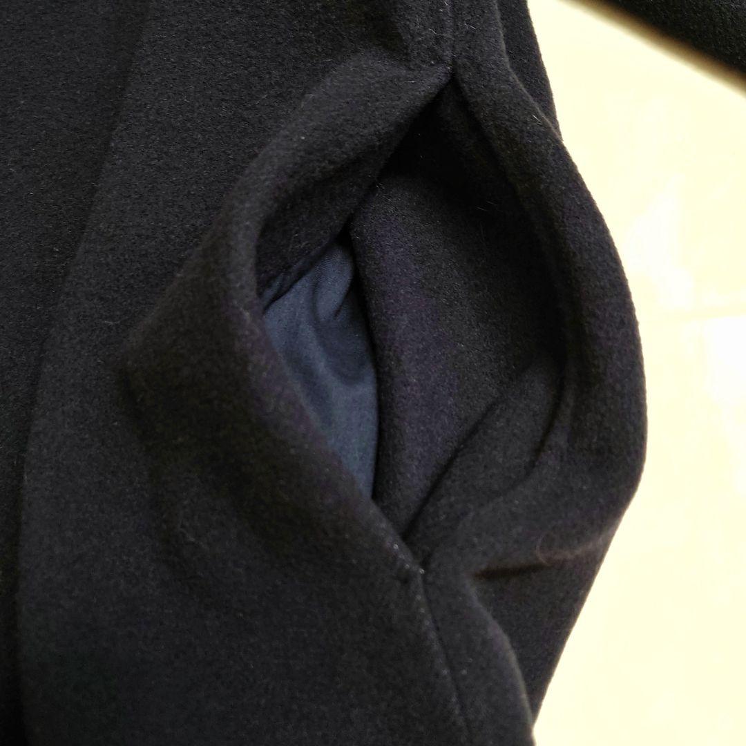 人気♪ エンフォルド ウール ノーカラー ロングリバーコート バックスリット