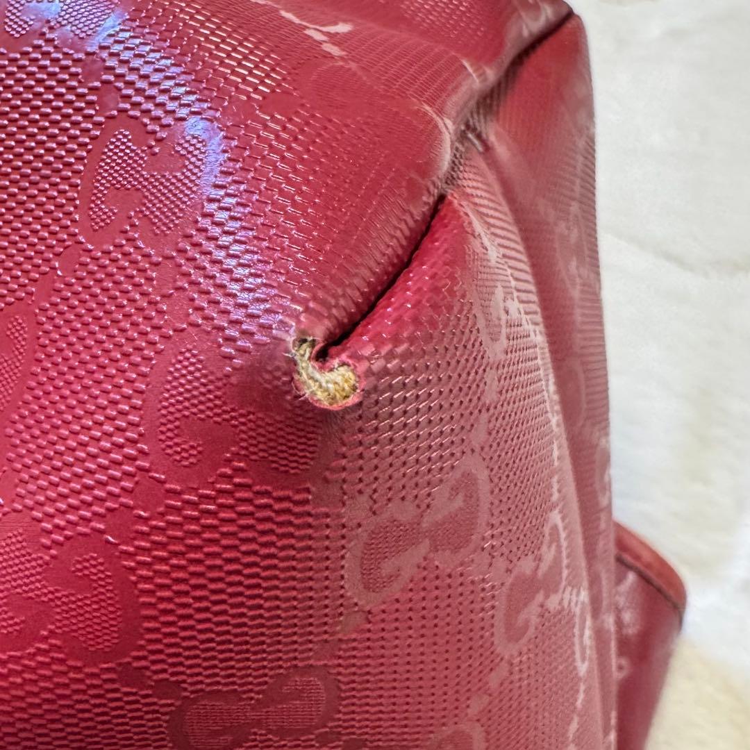 GUCCI グッチ インプリメ GGスプリーム トートバッグ　赤