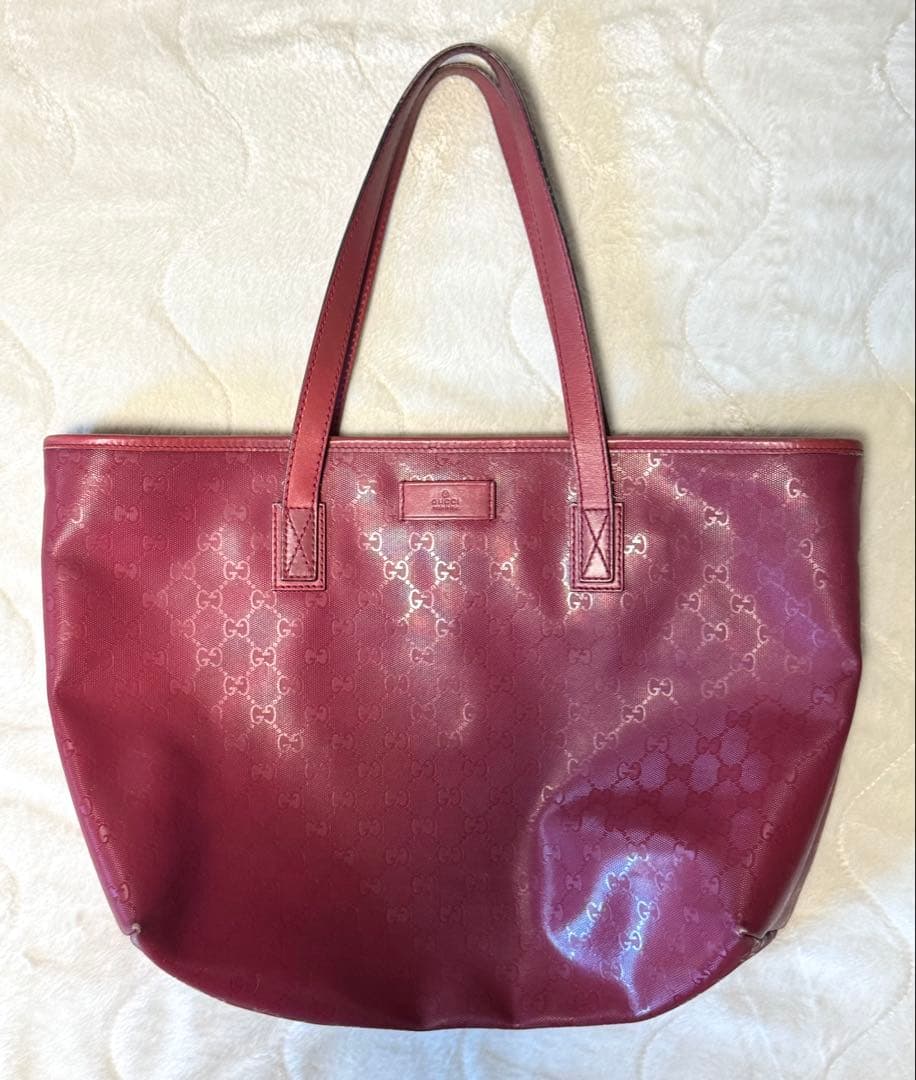 GUCCI グッチ インプリメ GGスプリーム トートバッグ　赤