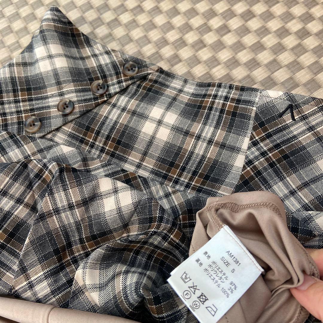 Jade highwaist mini skirt check 新品　S