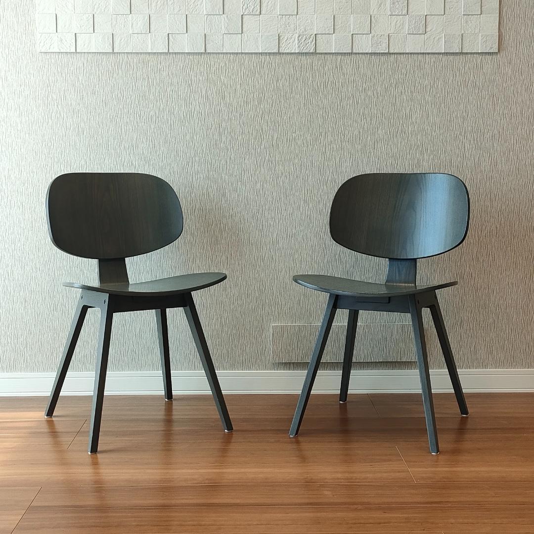 藤栄　カマーWチェア　2脚セット　ダイニングチェア　天然木