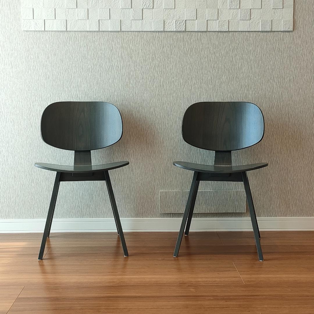 藤栄　カマーWチェア　2脚セット　ダイニングチェア　天然木