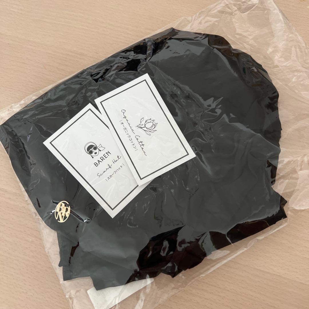 【試着のみ】BAREN スカーフハット DotChiffon-Black ポーチ