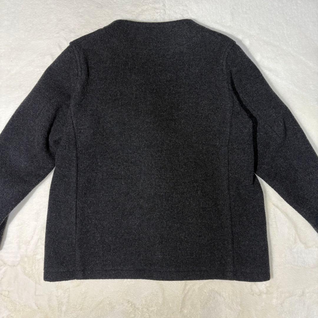 DANTON ダントン ウールモッサ Vネック ジャケット チャコール 42