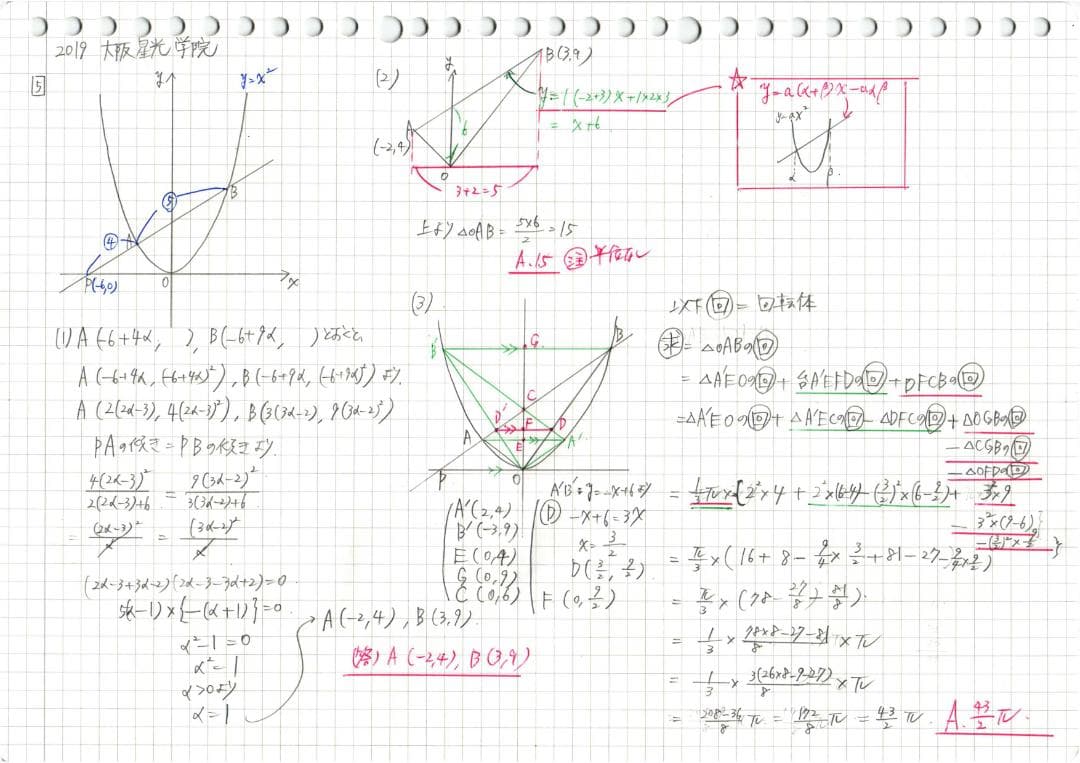 3割引 塾講師オリジナル数学解説大阪星光高校入試過去問2008-14,18-25