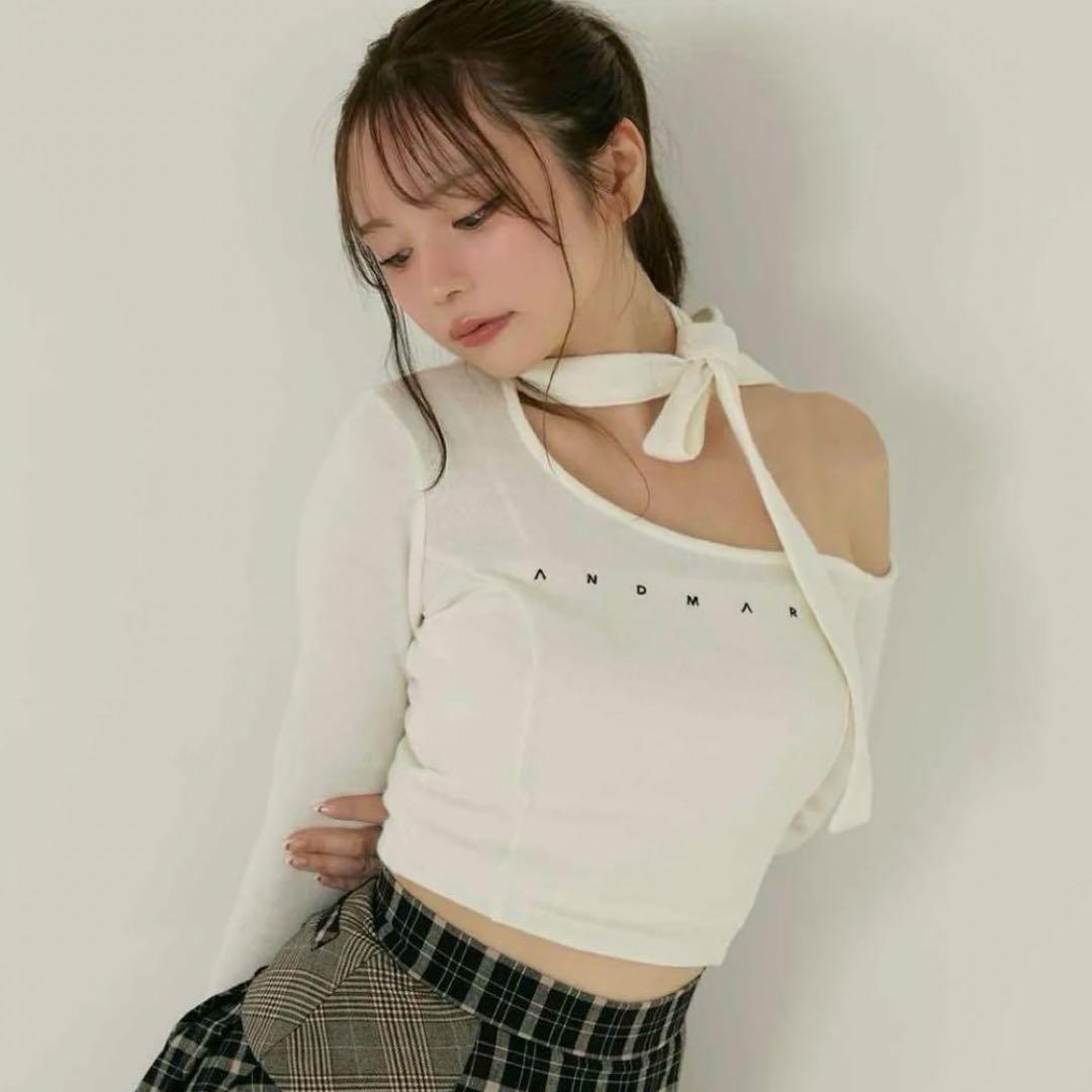 ANDMARY 正規品 Nana ribbon oneshoulder tops