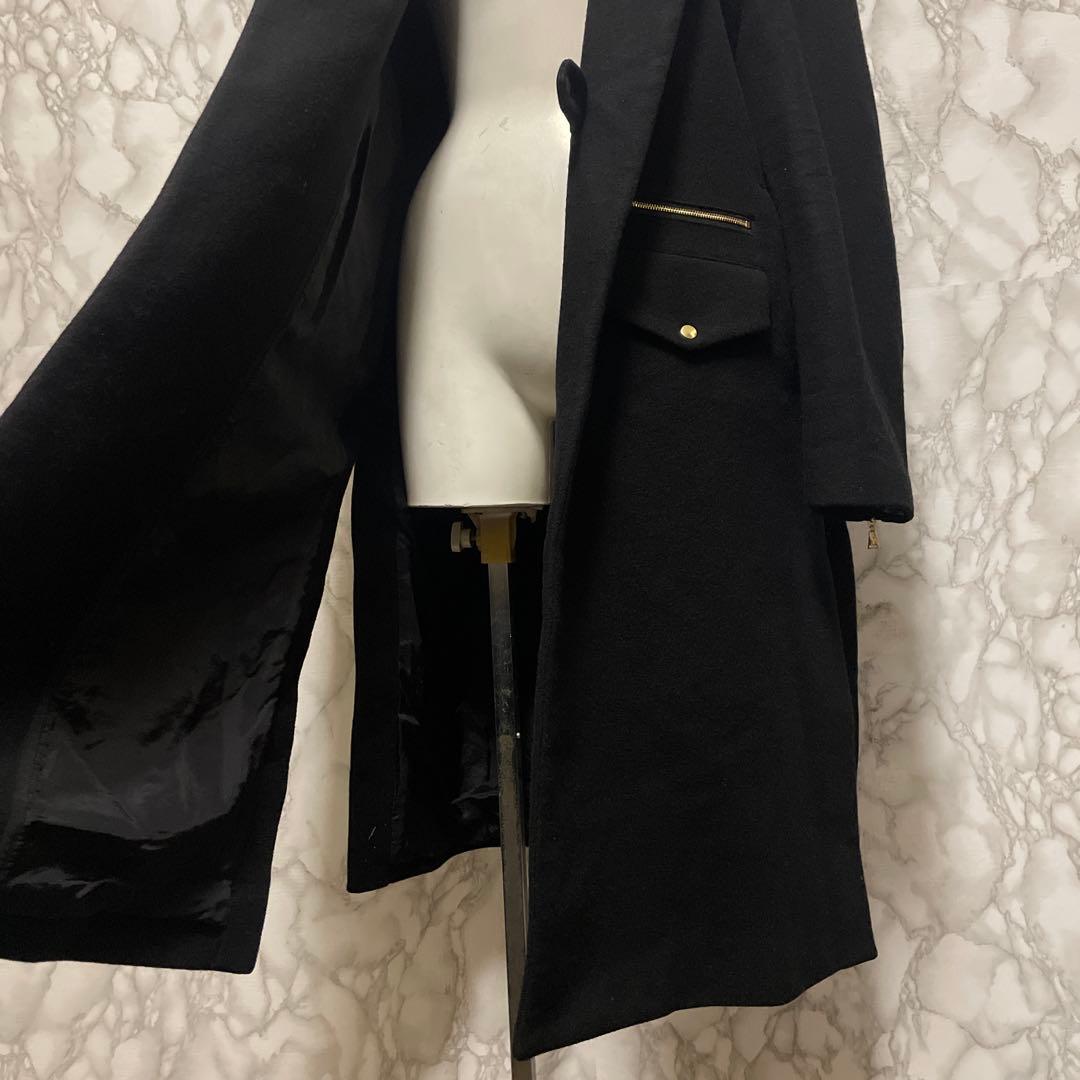 美品　CULLNI デザインチェスターコート　ロングコート　ジップ　日本製