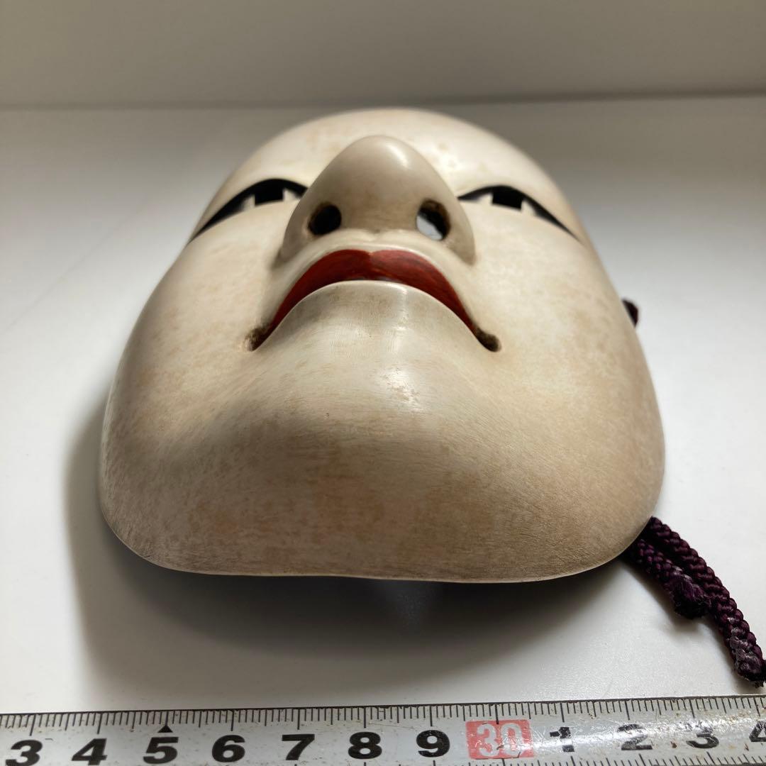 木彫　能面　箱付　約L21㎝東な7-1214②