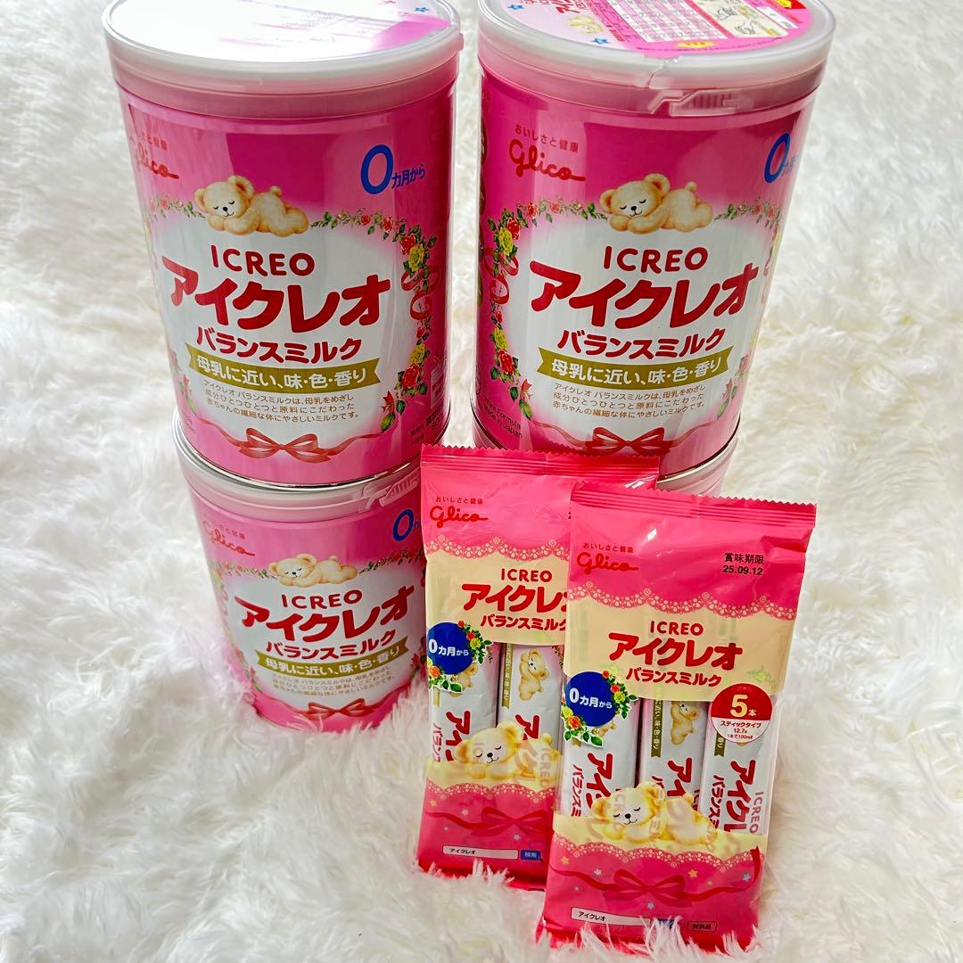 【6点セット】ICREO アイクレオ バランスミルク 缶4個 スティック2袋