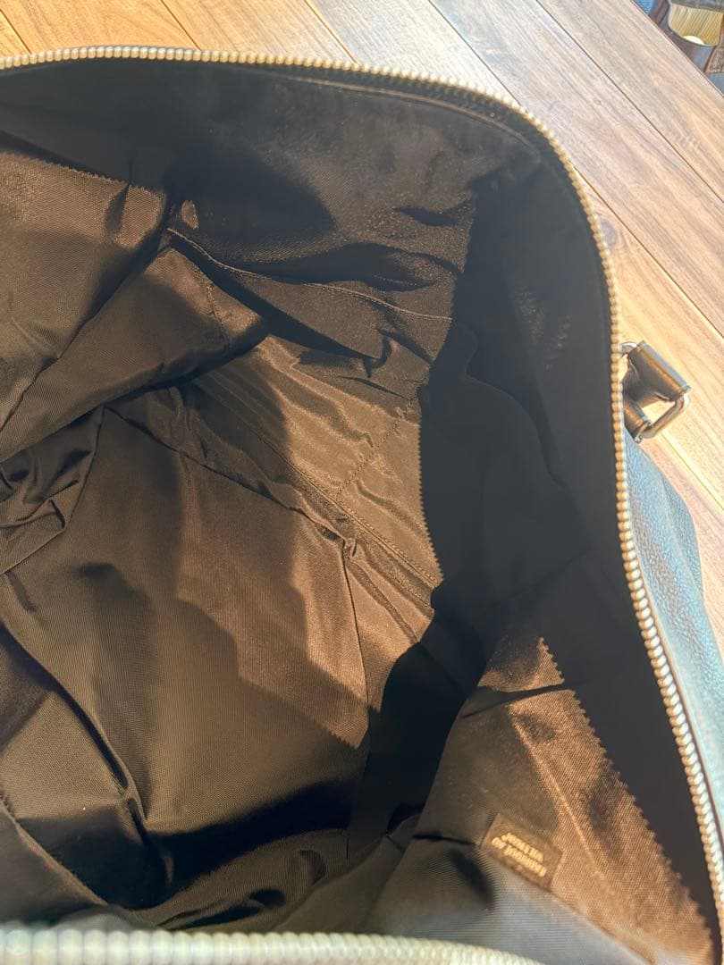 COACH ブラック レザー ボストンバッグ　大容量