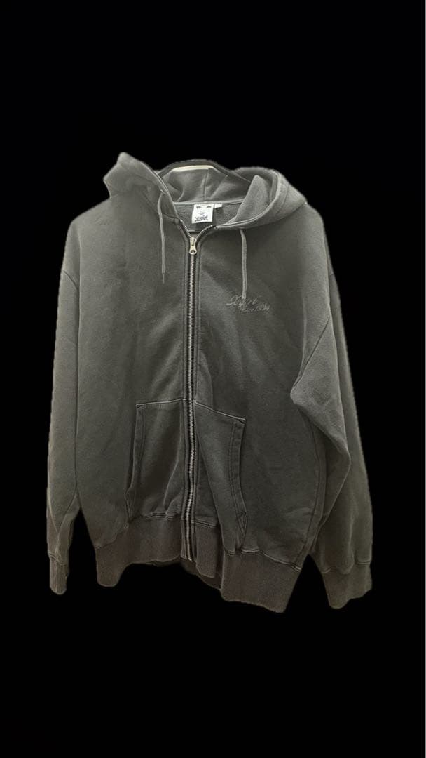 X-girl グレー ジップアップパーカー