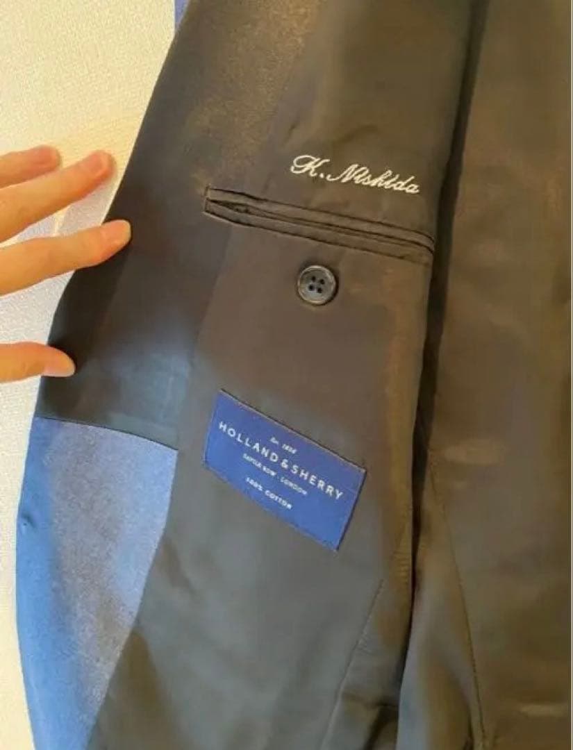 着画あり⭐︎麻布テーラー　オーダーメイド　ネイビータキシード L〜LL