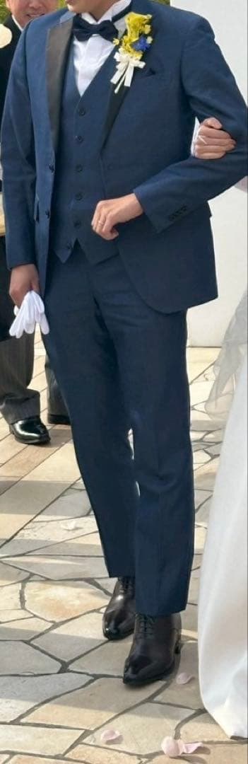 着画あり⭐︎麻布テーラー　オーダーメイド　ネイビータキシード L〜LL