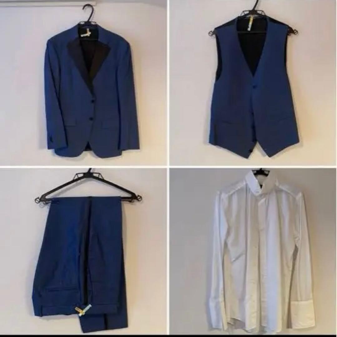 着画あり⭐︎麻布テーラー　オーダーメイド　ネイビータキシード L〜LL