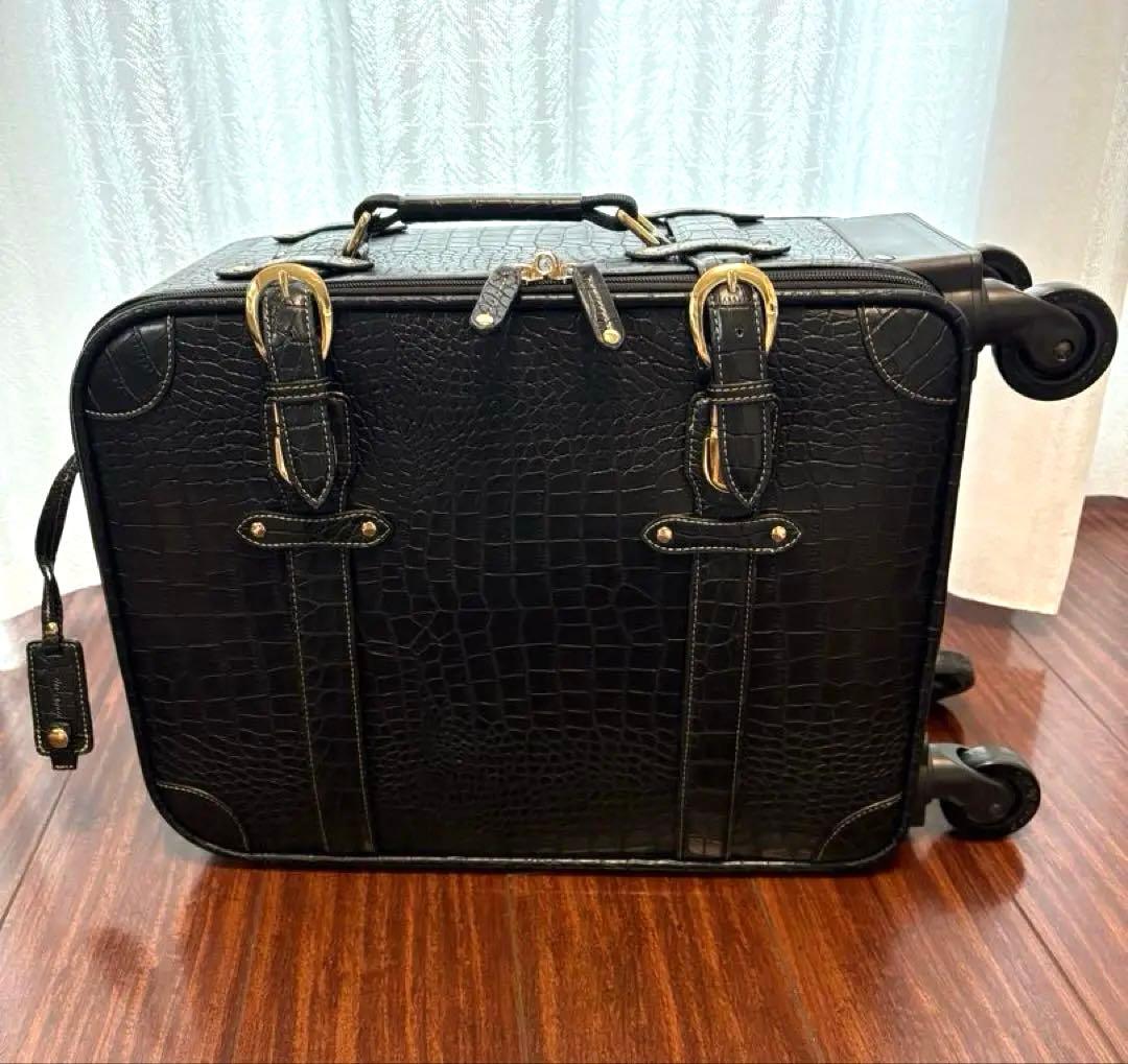 【美品】スワニー SWANY キャリーケース　クロコダイル型押し キャリーバッグ
