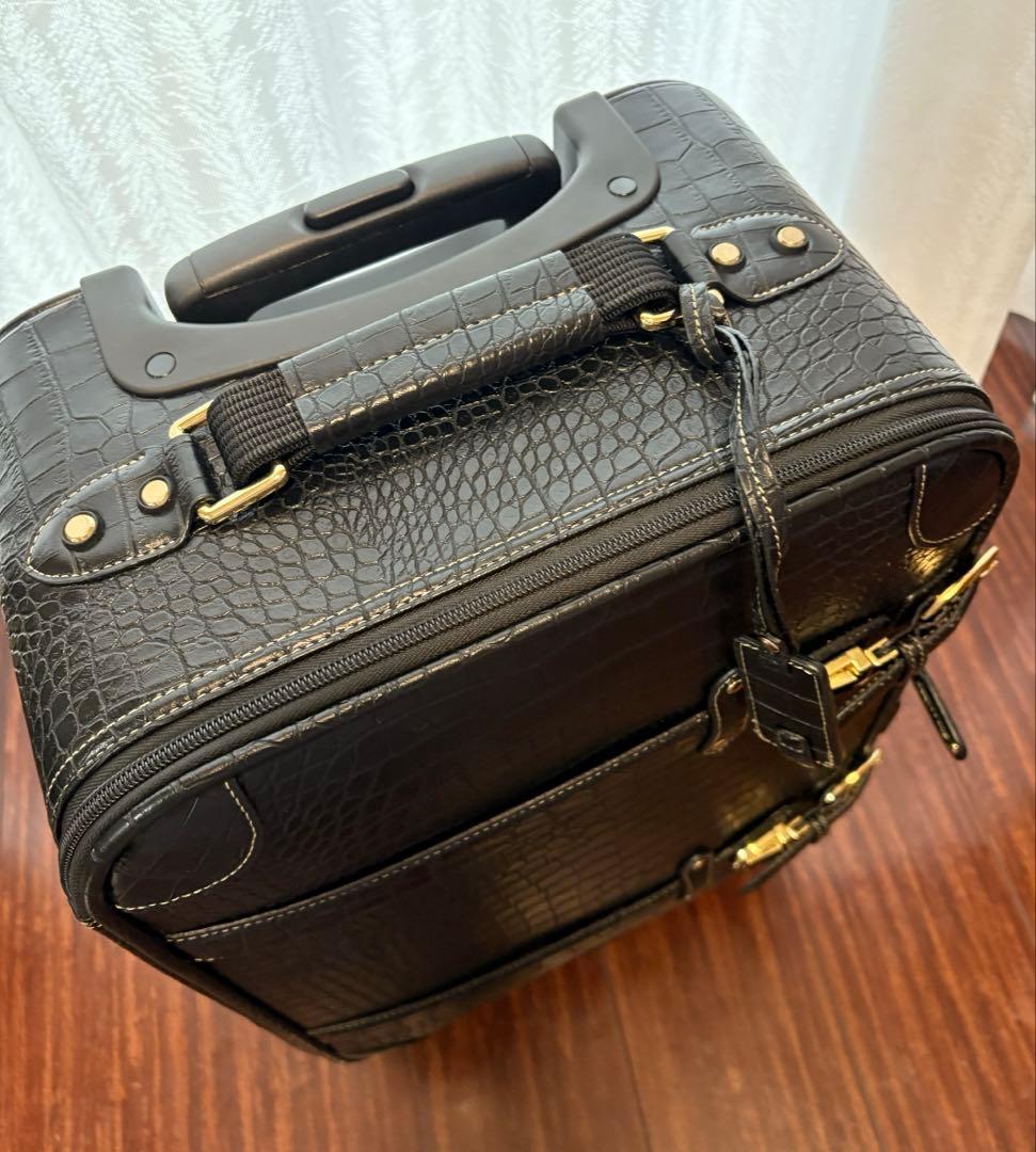 【美品】スワニー SWANY キャリーケース　クロコダイル型押し キャリーバッグ