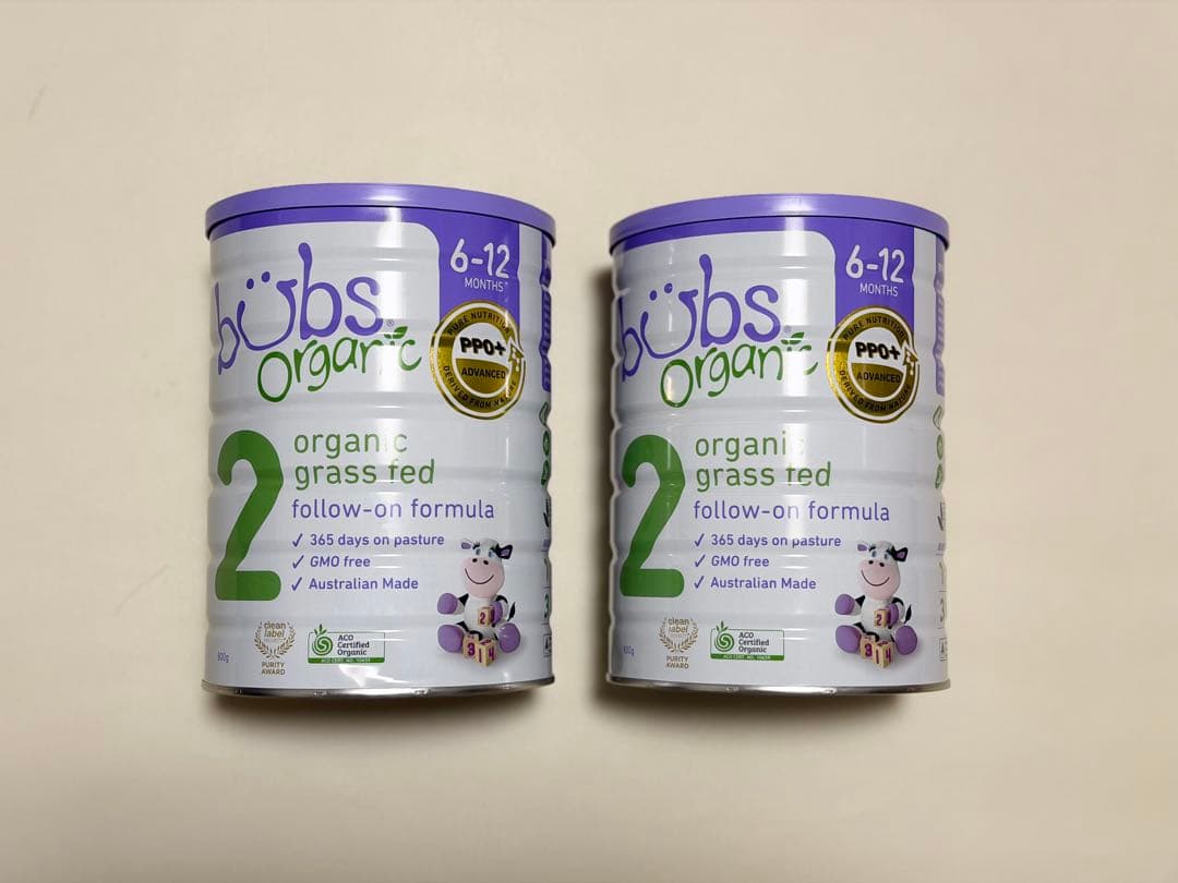 Bubs バブズオーガニック 粉ミルク グラスフェッド STEP2 800g2缶
