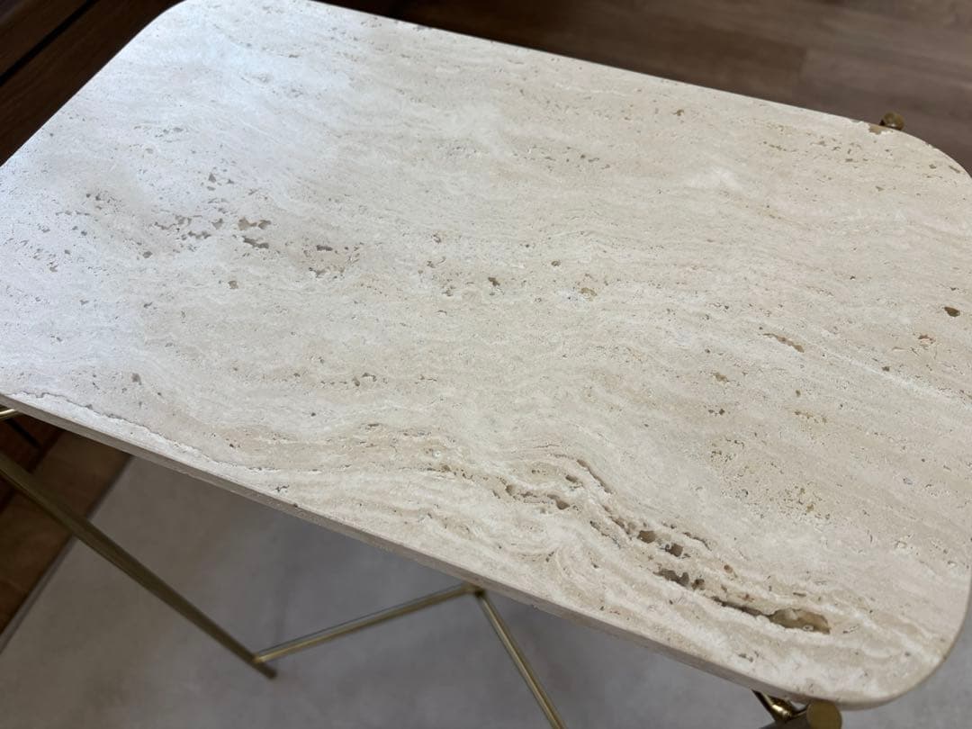 【美品】ZARA マーブルサイドテーブル 大理石天板