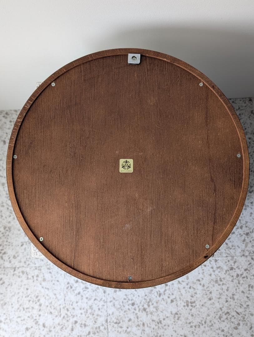 ビンテージ 秋田木工 旧タグ 曲木鏡 柳宗理 ミラー 丸(小) 古代色 美品