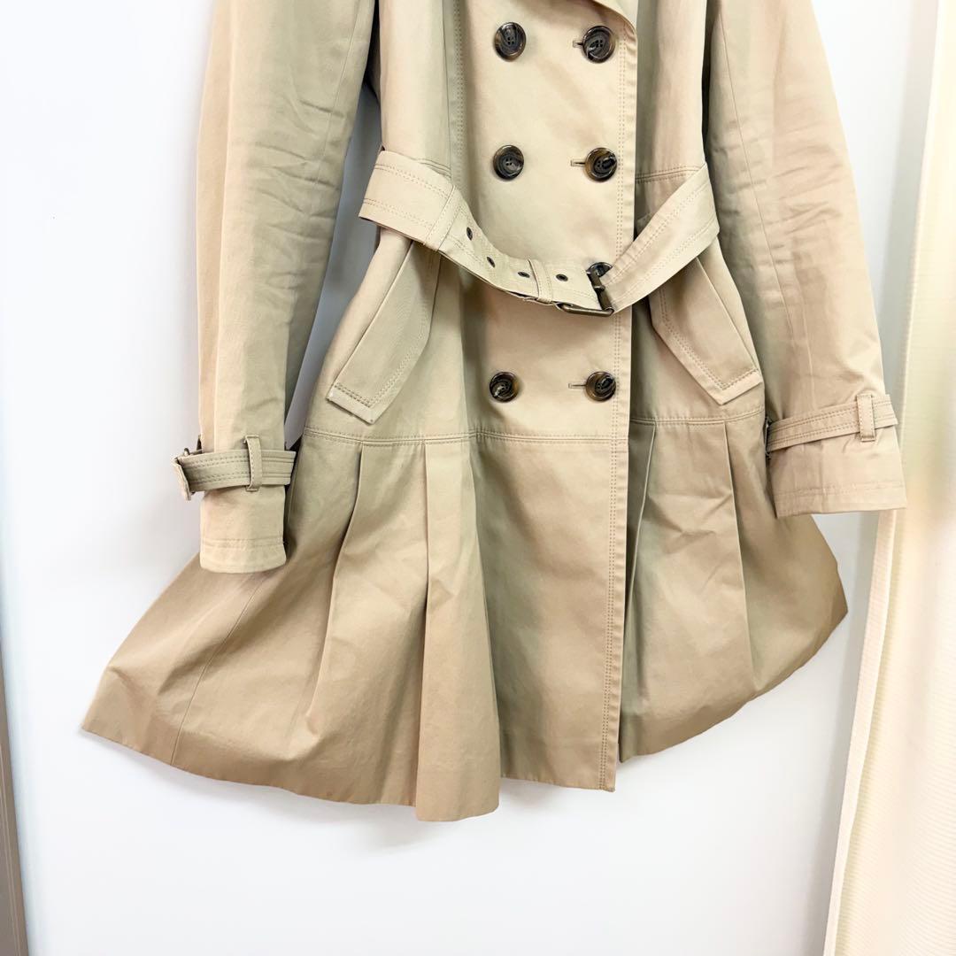 バーバリー　ダブルトレンチコート　ライナー付　ファー付　ベージュ　レディースM