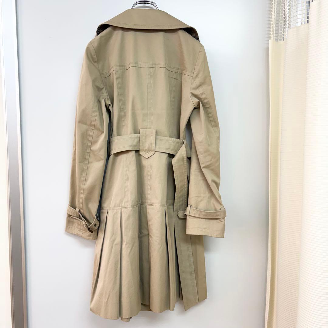 バーバリー　ダブルトレンチコート　ライナー付　ファー付　ベージュ　レディースM