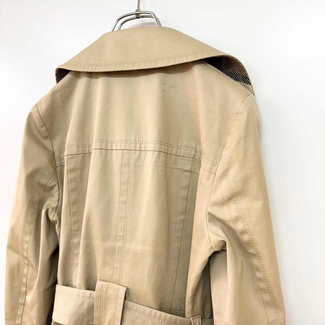 バーバリー　ダブルトレンチコート　ライナー付　ファー付　ベージュ　レディースM