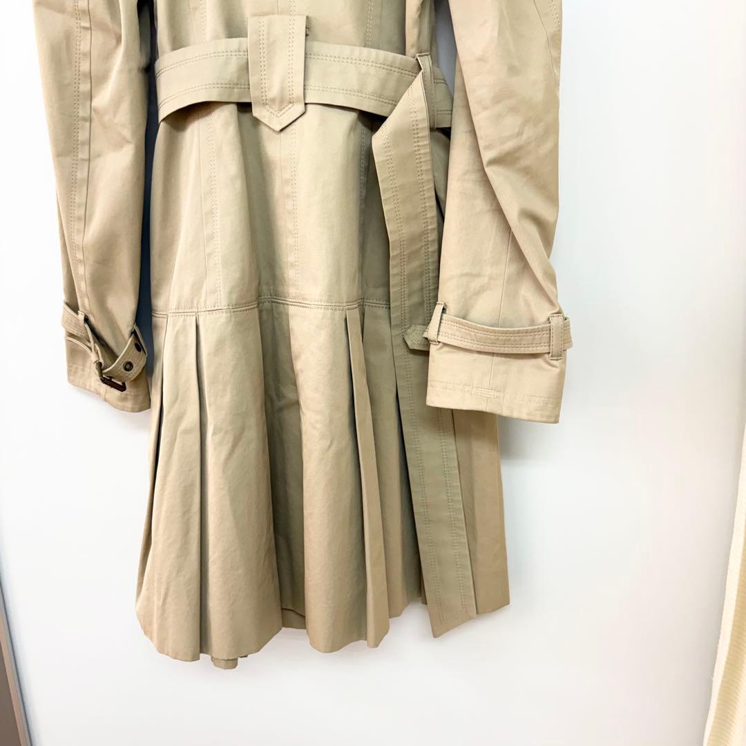 バーバリー　ダブルトレンチコート　ライナー付　ファー付　ベージュ　レディースM