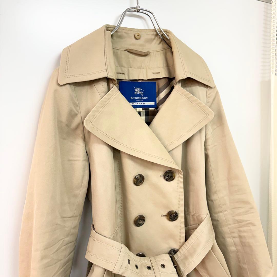 バーバリー　ダブルトレンチコート　ライナー付　ファー付　ベージュ　レディースM