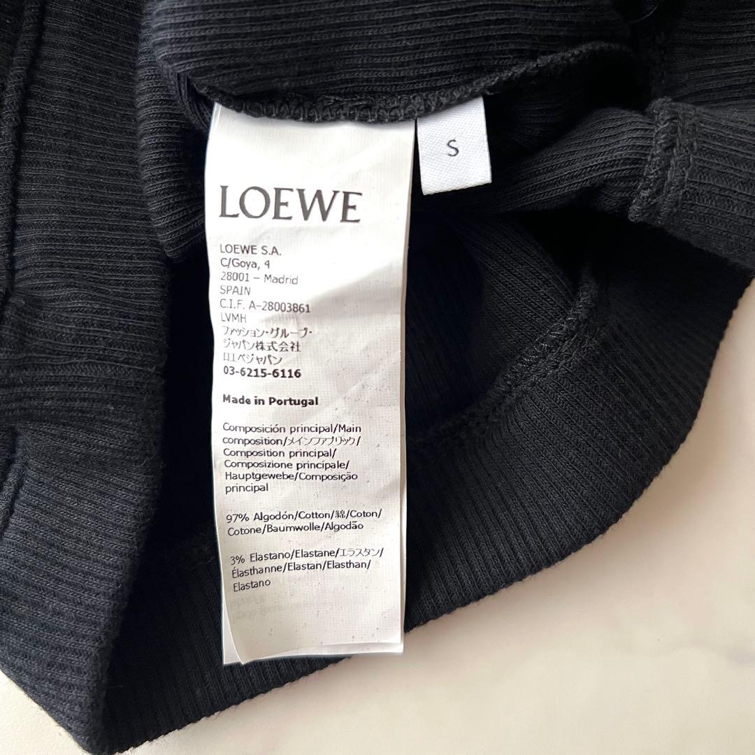 現行品 ロエベ クロップドタンクトップ アナグラム刺繍 ブラック ノースリーブS