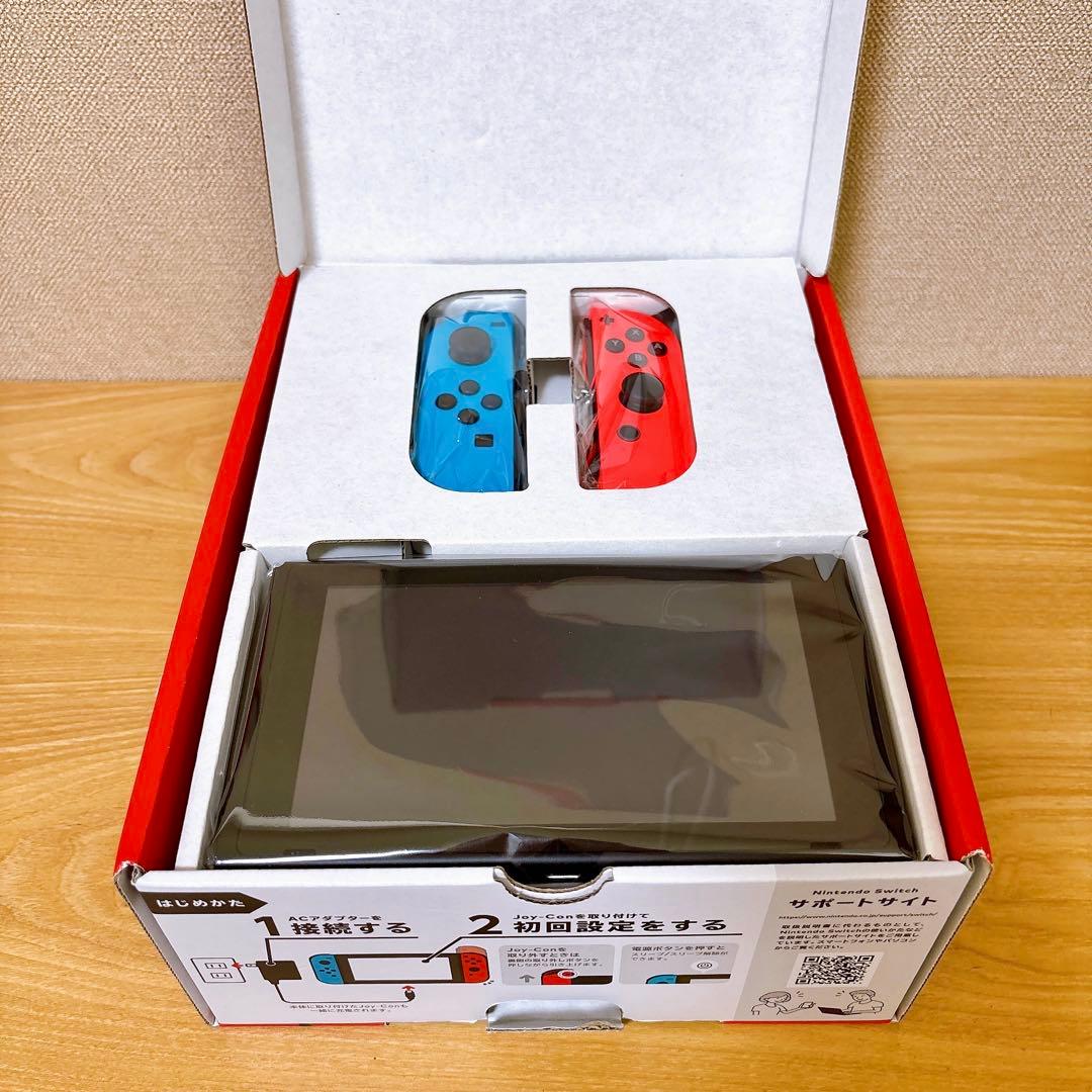 【未使用に近い】 2024年購入 バッテリー強化版 Switch ブルー レッド