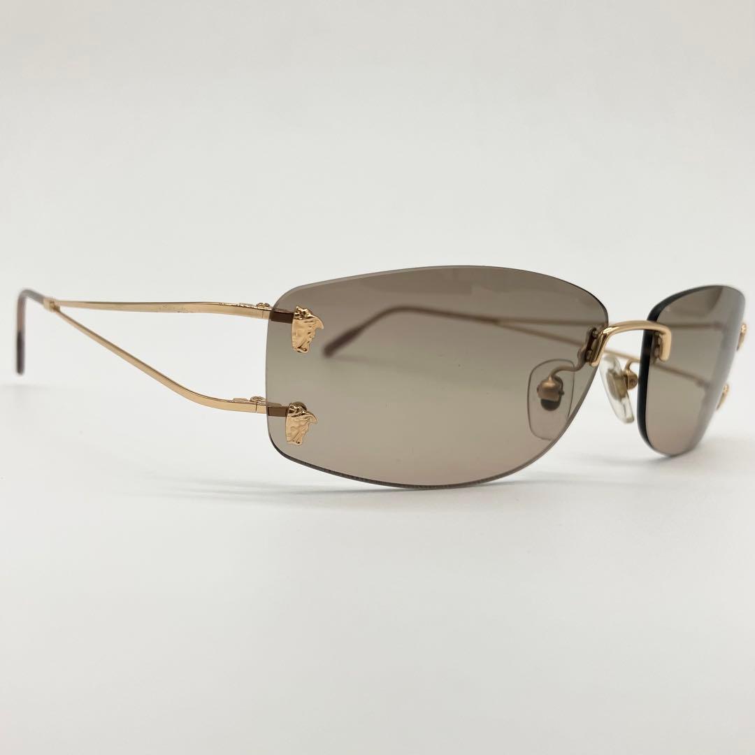 VERSACE ヴェルサーチ　サングラス　リムレス　ゴールド　58□13 135