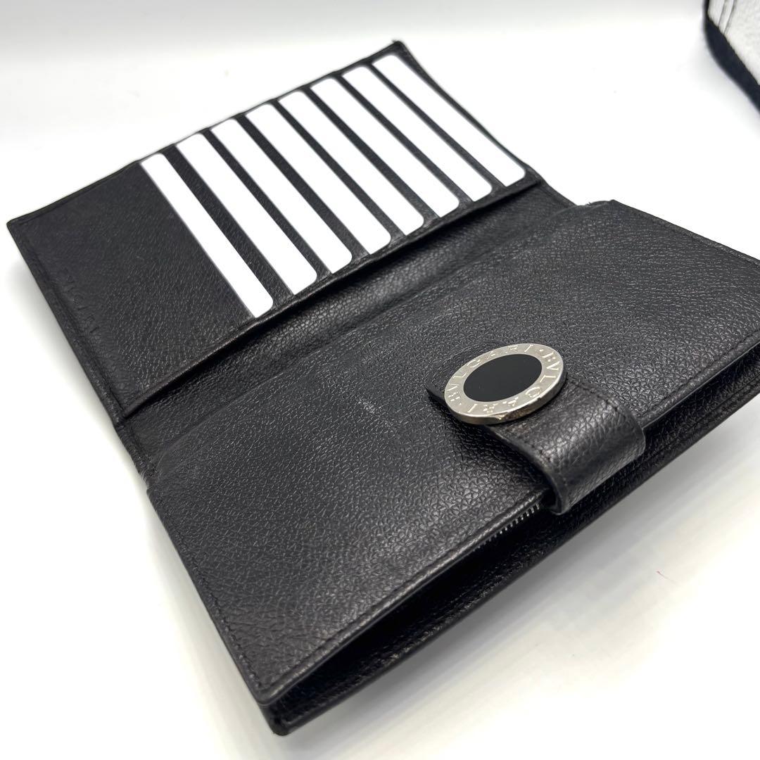 BVLGARI 長財布 ブルガリブルガリレザー ブラック×レッド 本革