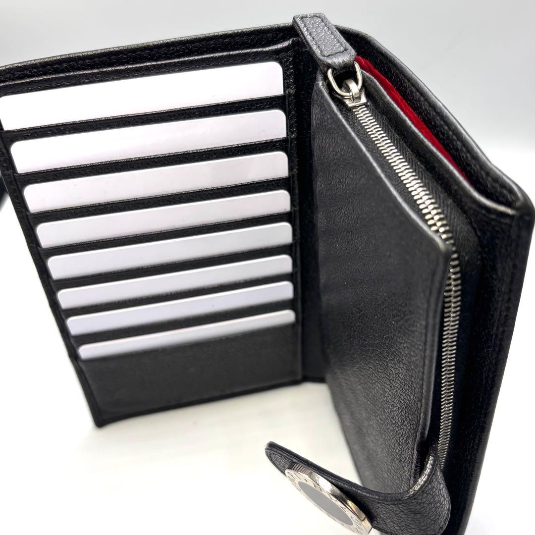 BVLGARI 長財布 ブルガリブルガリレザー ブラック×レッド 本革